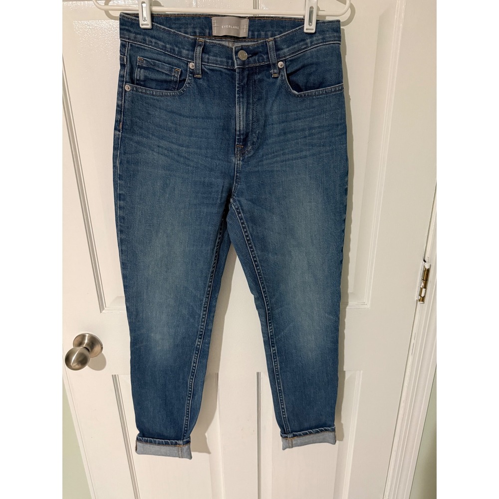 Everlane The Authentic High Rise Skinny Jean Medium Wash Blue 28 Regular